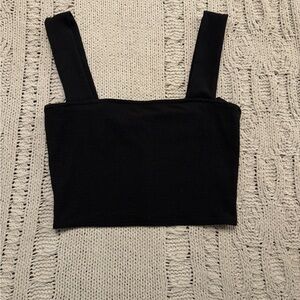 Black Ribbed Women's Top